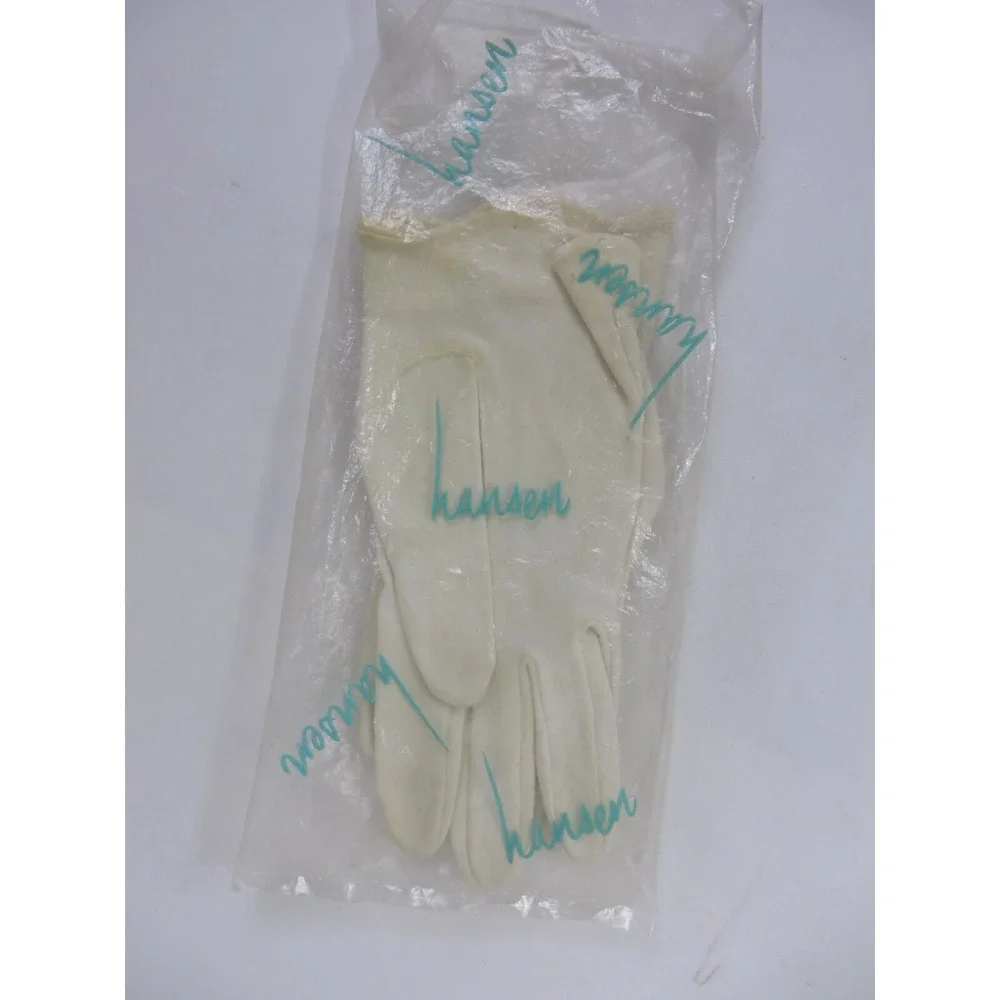 Vtg Hansen Beaded Butterfly White Evening Dress Gloves
